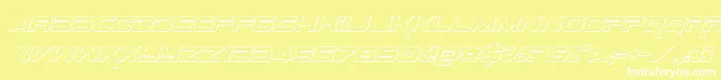 SpaceRanger3DItalic Font – White Fonts on Yellow Background