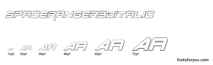 SpaceRanger3DItalic Font Sizes