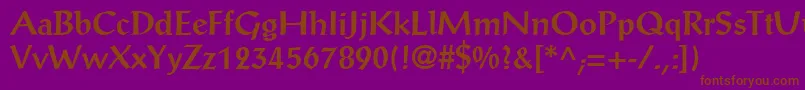 AntiquaSsiBold-fontti – ruskeat fontit violetilla taustalla