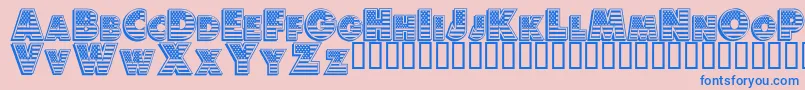 Amerd-Schriftart – Blaue Schriften auf rosa Hintergrund