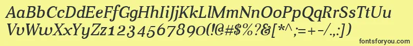 AverItalic Font – Black Fonts on Yellow Background