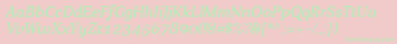 フォントAverItalic – ピンクの背景に緑の文字