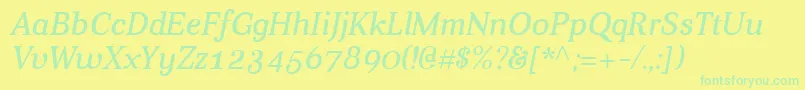 AverItalic Font – Green Fonts on Yellow Background
