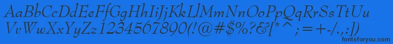 MonitorSsiItalic Font – Black Fonts on Blue Background