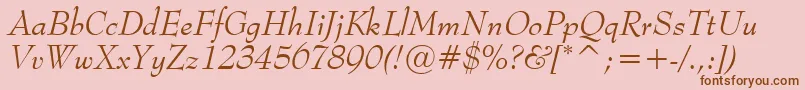 MonitorSsiItalic Font – Brown Fonts on Pink Background