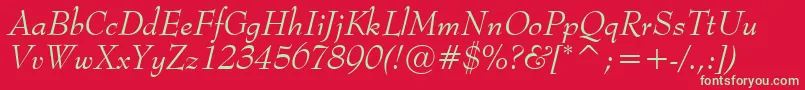 MonitorSsiItalic Font – Green Fonts on Red Background