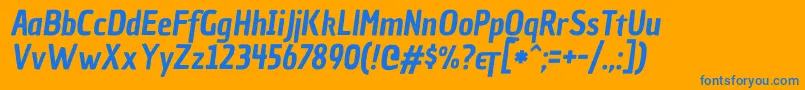 fuente ChauphilomeneoneItalic – Fuentes Azules Sobre Fondo Naranja