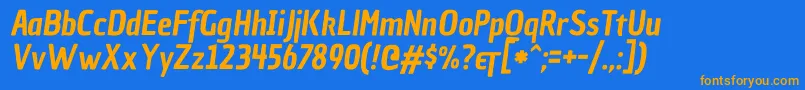 ChauphilomeneoneItalic Font – Orange Fonts on Blue Background