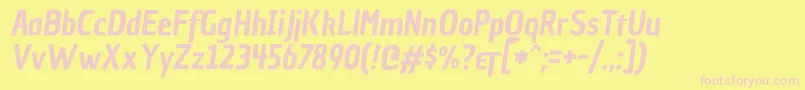 ChauphilomeneoneItalic-Schriftart – Rosa Schriften auf gelbem Hintergrund