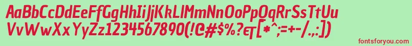 フォントChauphilomeneoneItalic – 赤い文字の緑の背景