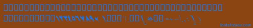 フォントBSahar – 茶色の背景に青い文字