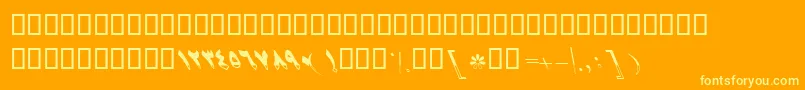フォントBSahar – オレンジの背景に黄色の文字