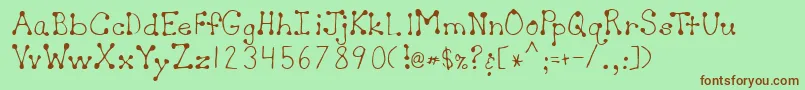 SherylRegular Font – Brown Fonts on Green Background