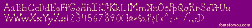 SherylRegular Font – Yellow Fonts on Purple Background