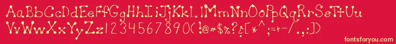 SherylRegular Font – Yellow Fonts on Red Background