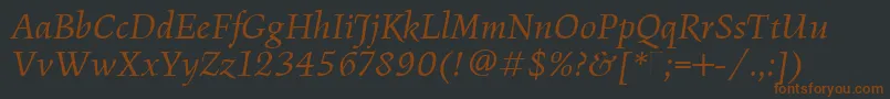 FiguralBookItalicPlain Font – Brown Fonts on Black Background