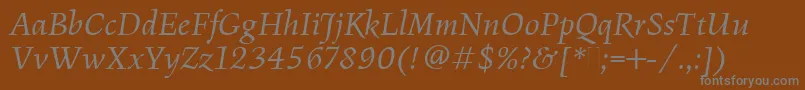フォントFiguralBookItalicPlain – 茶色の背景に灰色の文字