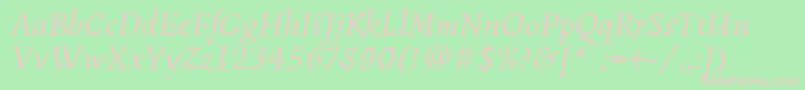 FiguralBookItalicPlain Font – Pink Fonts on Green Background