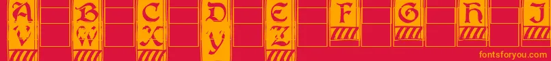Boistercapitals Font – Orange Fonts on Red Background