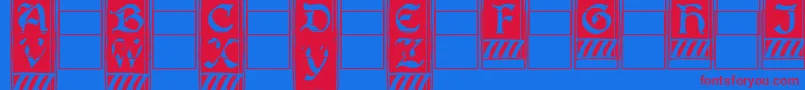 Boistercapitals Font – Red Fonts on Blue Background