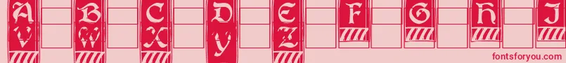 フォントBoistercapitals – ピンクの背景に赤い文字