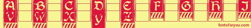 Boistercapitals Font – Red Fonts on Yellow Background