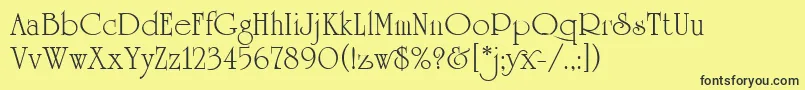 UniversityRomanPlain Font – Black Fonts on Yellow Background