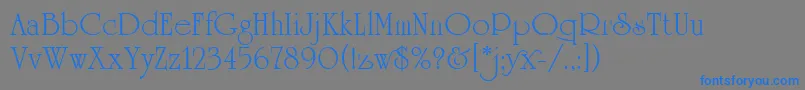 Fonte UniversityRomanPlain – fontes azuis em um fundo cinza