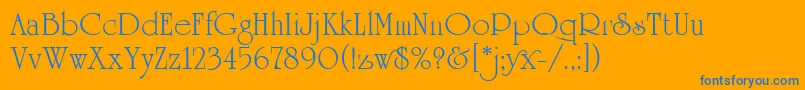 UniversityRomanPlain Font – Blue Fonts on Orange Background