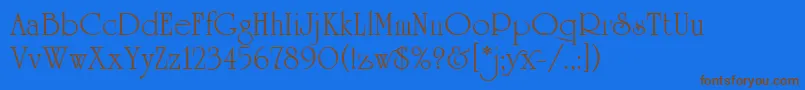 UniversityRomanPlain Font – Brown Fonts on Blue Background