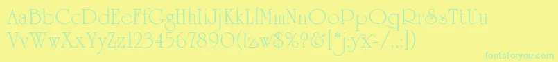 Fonte UniversityRomanPlain – fontes verdes em um fundo amarelo