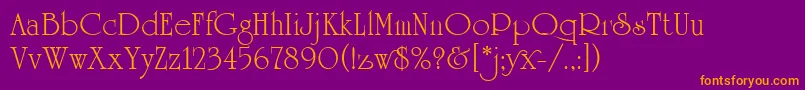 UniversityRomanPlain Font – Orange Fonts on Purple Background