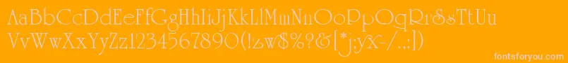 UniversityRomanPlain-Schriftart – Rosa Schriften auf orangefarbenem Hintergrund