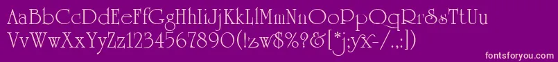 UniversityRomanPlain Font – Pink Fonts on Purple Background