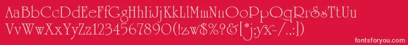 UniversityRomanPlain Font – Pink Fonts on Red Background