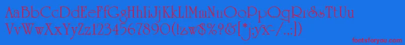 UniversityRomanPlain Font – Red Fonts on Blue Background