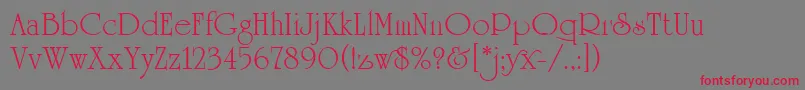 UniversityRomanPlain Font – Red Fonts on Gray Background