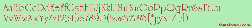 UniversityRomanPlain Font – Red Fonts on Green Background