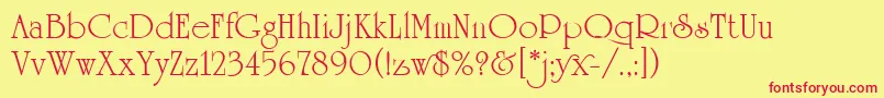 UniversityRomanPlain Font – Red Fonts on Yellow Background