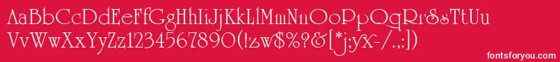 UniversityRomanPlain Font – White Fonts on Red Background