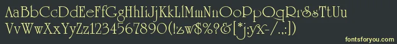 UniversityRomanPlain Font – Yellow Fonts on Black Background