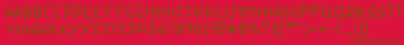 K26speechbubble Font – Brown Fonts on Red Background