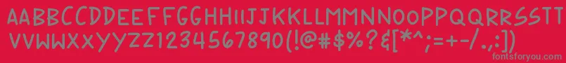 K26speechbubble Font – Gray Fonts on Red Background