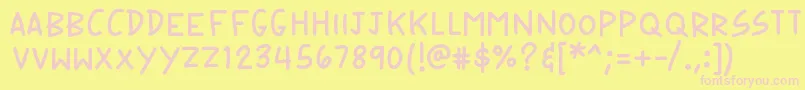 K26speechbubble Font – Pink Fonts on Yellow Background