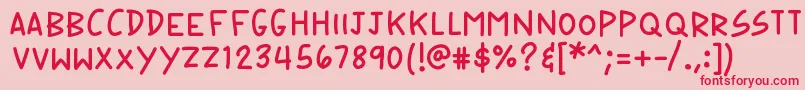 K26speechbubble Font – Red Fonts on Pink Background