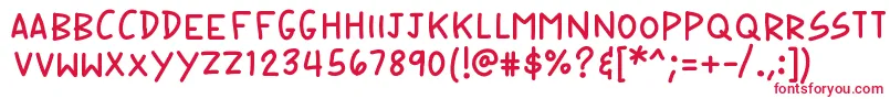 Czcionka K26speechbubble – czerwone czcionki na białym tle