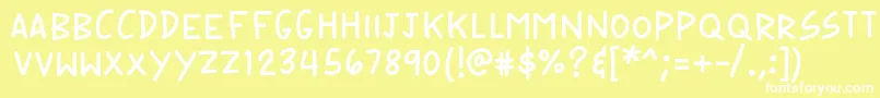 K26speechbubble Font – White Fonts on Yellow Background