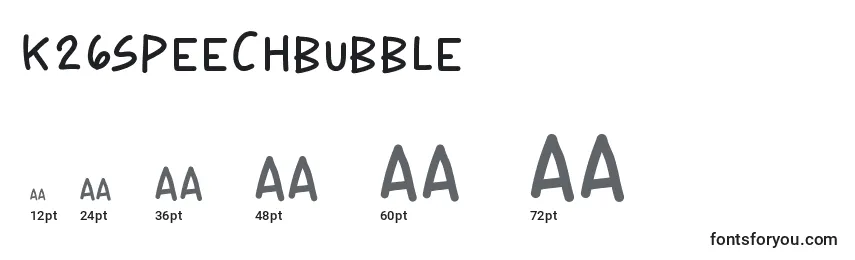 K26speechbubble Font Sizes