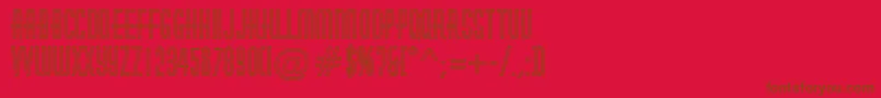 フォントHuxleyotlRegular – 赤い背景に茶色の文字