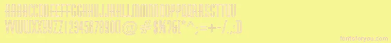 HuxleyotlRegular-fontti – vaaleanpunaiset fontit keltaisella taustalla